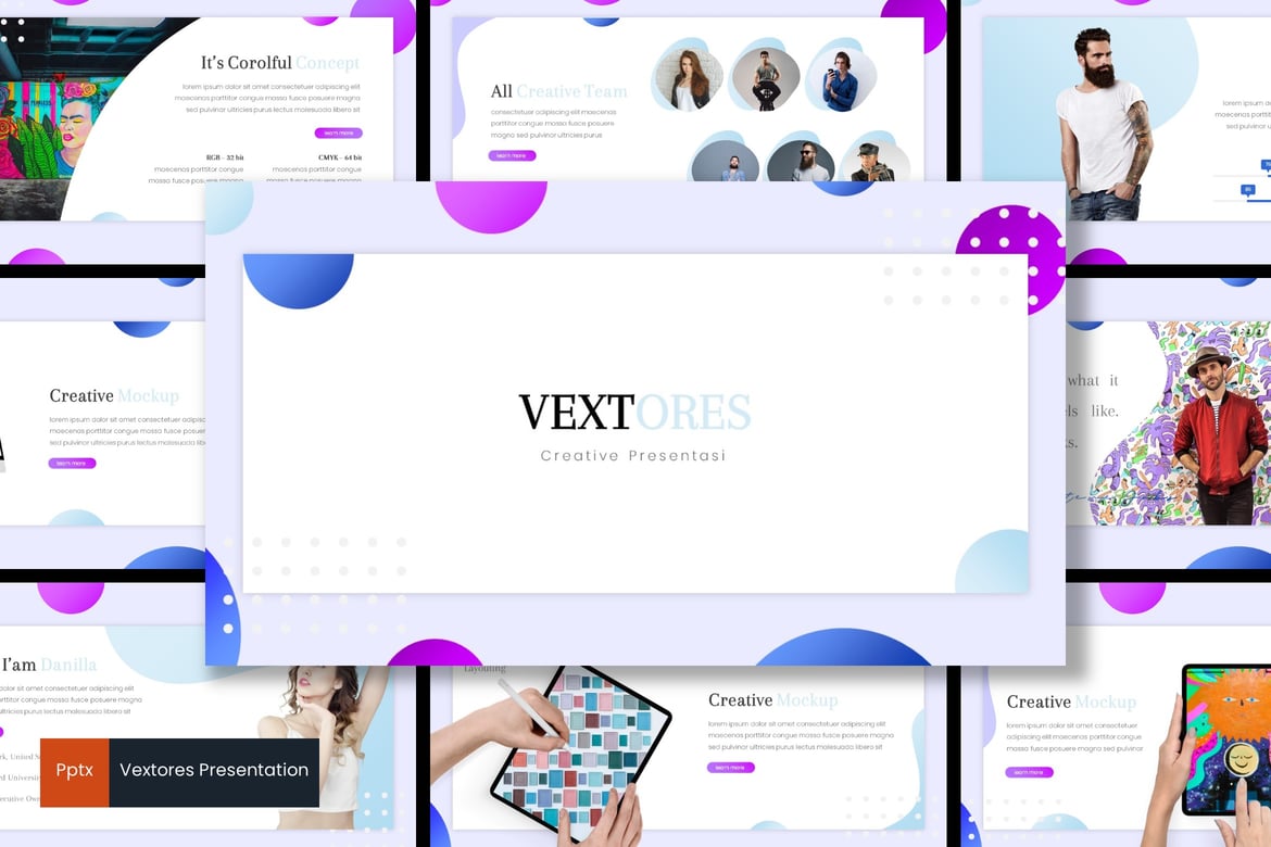Vextores - Template Presentasi PowerPoint Minimalis dan Kreatif