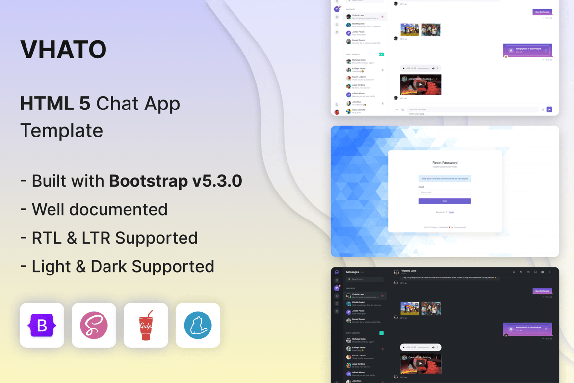 Vhato - Template Website Chat dan Messaging yang Responsif