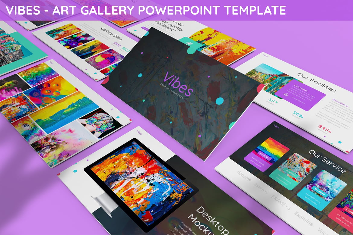 Vibes - Template Powerpoint Galeri Seni yang Modern dan Menarik