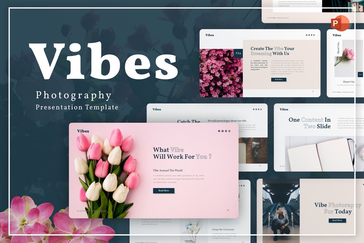 Template PowerPoint Fotografi Vibes yang Menarik