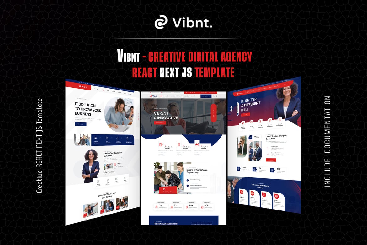 Vibnt - Template Website Digital Agency Menggunakan React Next Js
