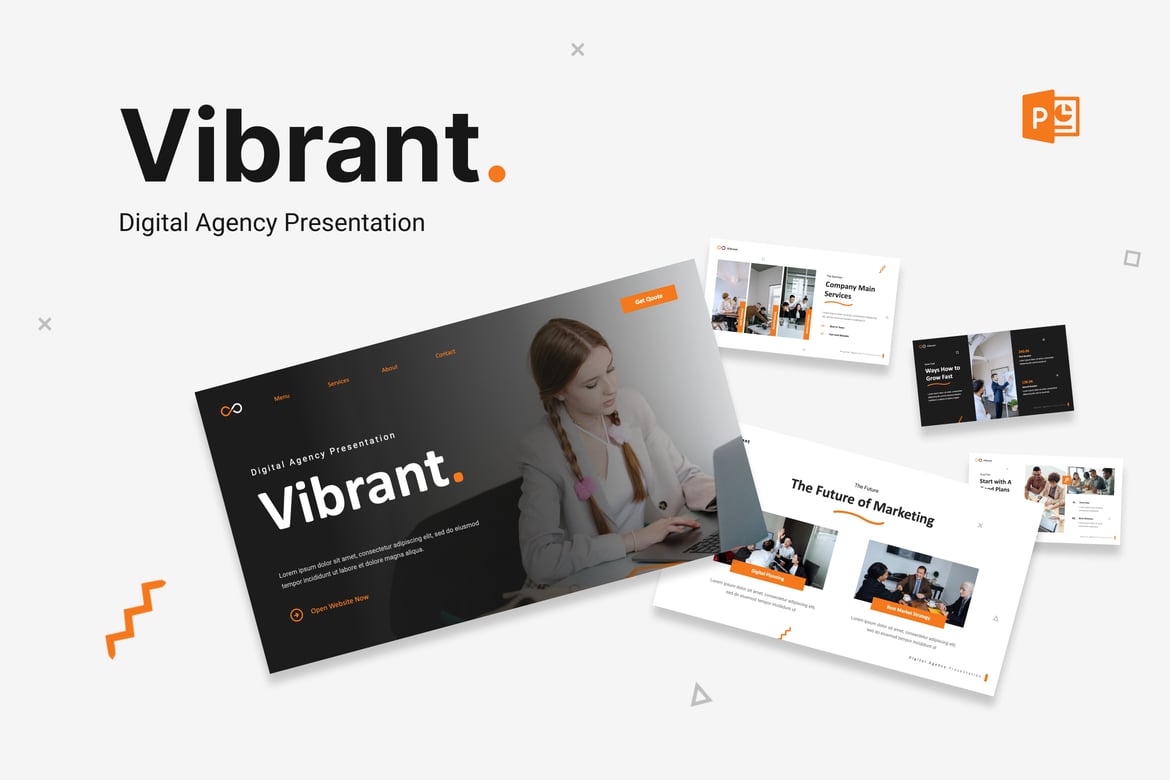 Template Presentasi PowerPoint Digital Agency yang Menarik dan Profesional