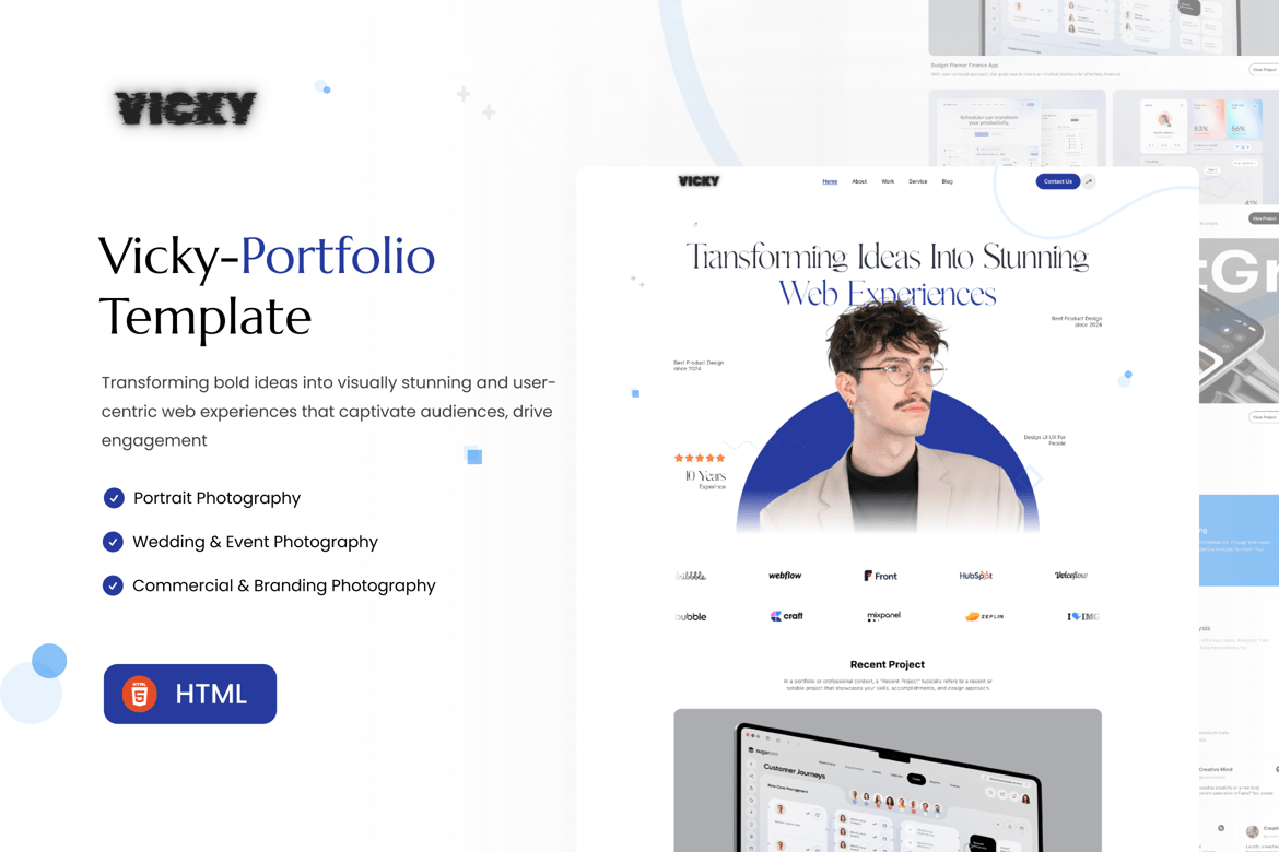 Template Portofolio Vicky - Desain Modern dan Responsif