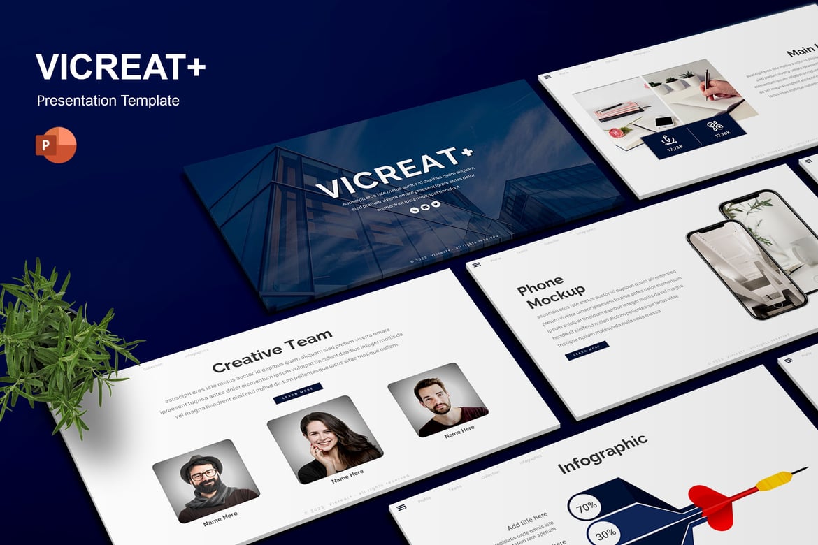 Template Presentasi PowerPoint Vicreat yang Menarik dan Profesional