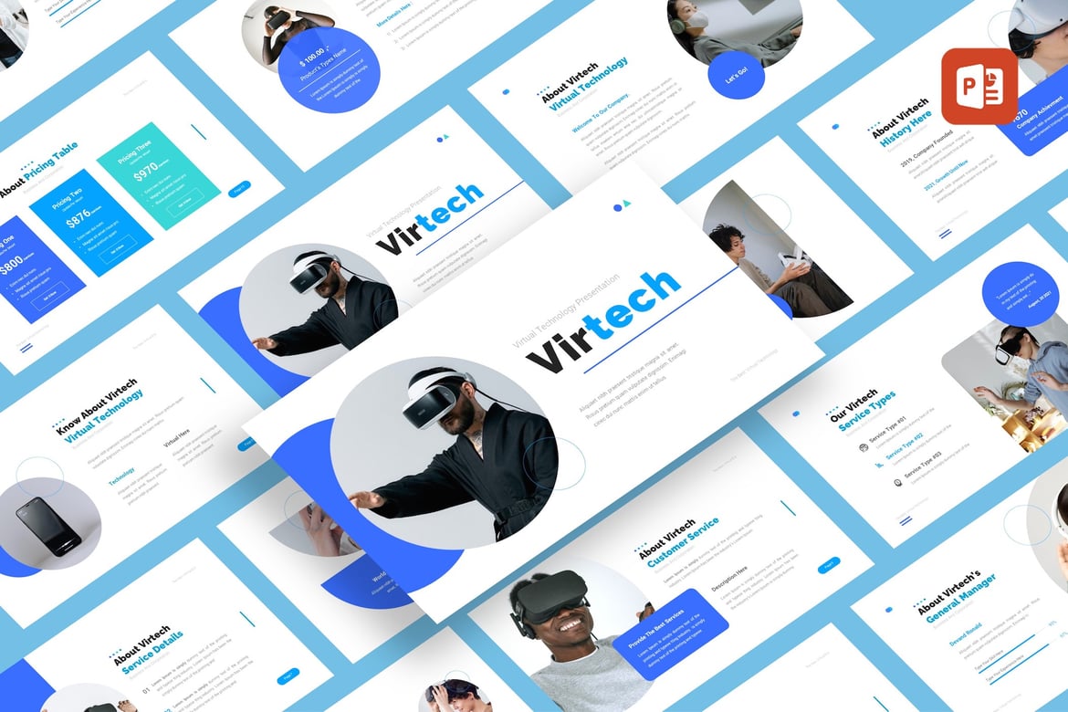 Template PowerPoint Victech - Solusi Presentasi Virtual yang Menarik