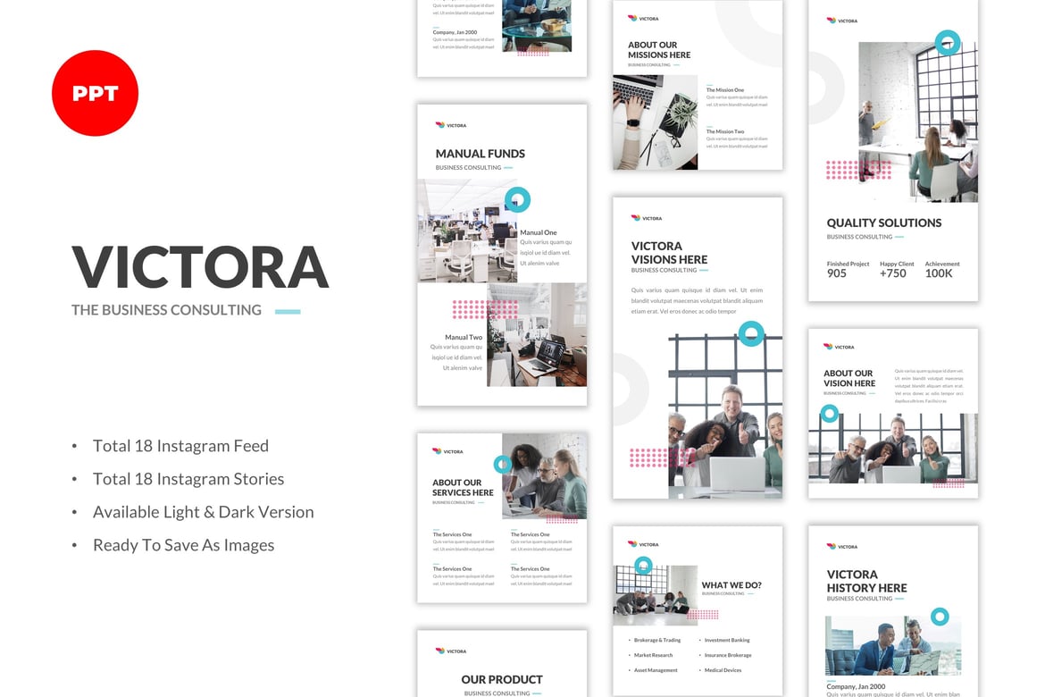 Victora - Paket Template PowerPoint Konsultasi Bisnis yang Profesional