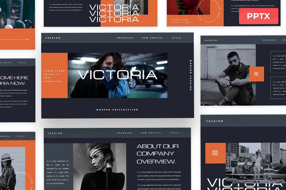 Template Presentasi Powerpoint Victoria yang Elegan dan Modern