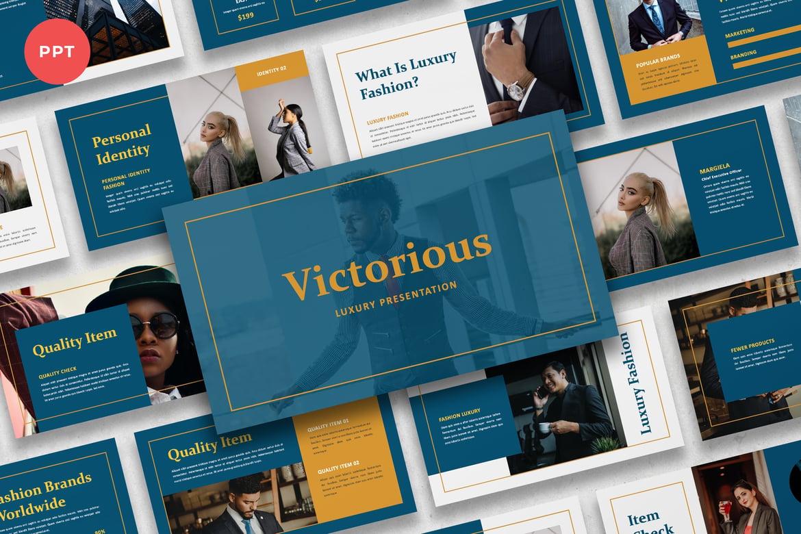 Victorious - Template Presentasi Suit Mewah untuk PowerPoint