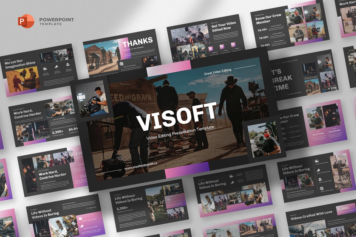 Template PowerPoint Kreatif untuk Video & Film