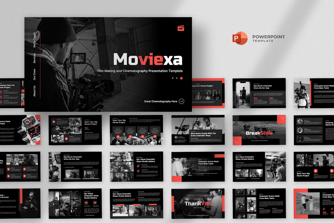 Template Powerpoint Produksi Video & Film yang Modern
