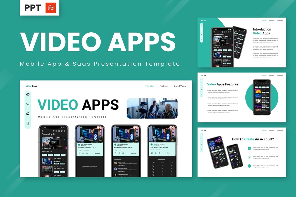 Template Presentasi Video Apps untuk Mobile App & SaaS yang Menarik