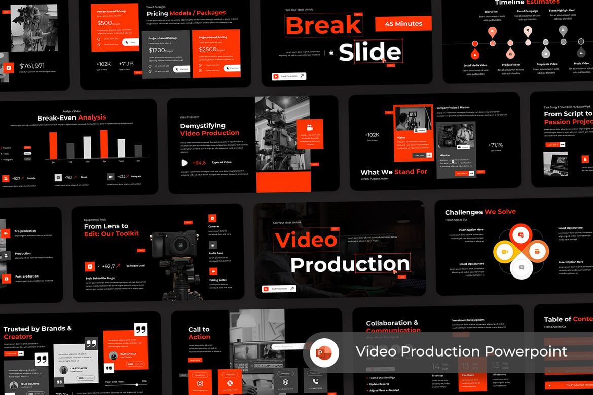 Template PowerPoint Produksi Video Kreatif