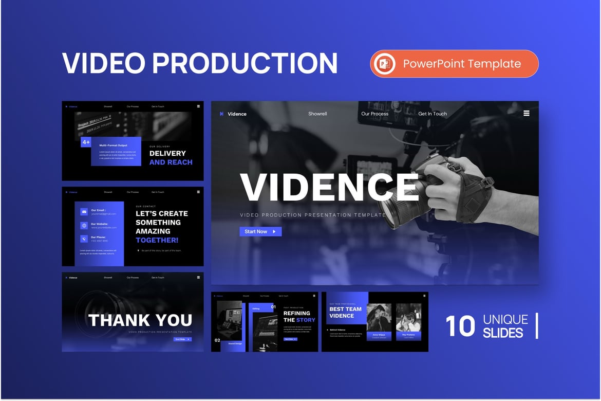 Template PowerPoint Produksi Video yang Menarik
