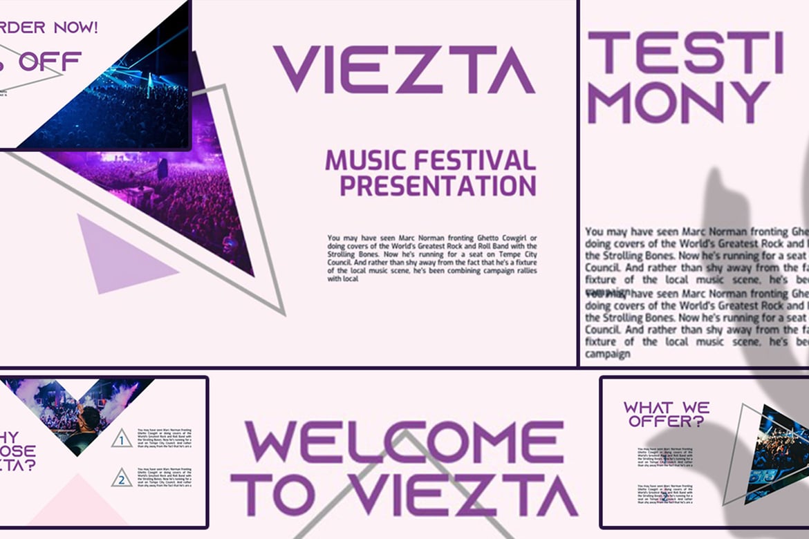 VIEZTA – Template PowerPoint Bisnis Festival yang Menarik