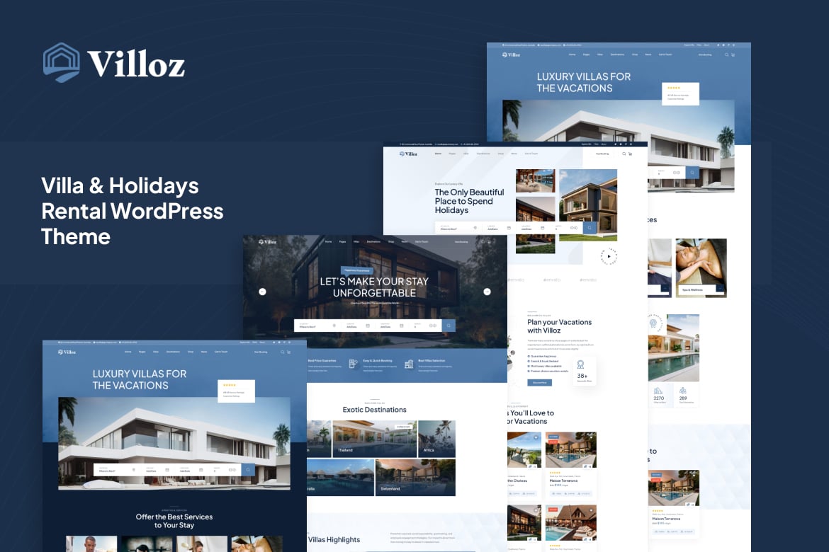 Villoz - Tema WordPress untuk Sewa Villa dan Liburan yang Modern