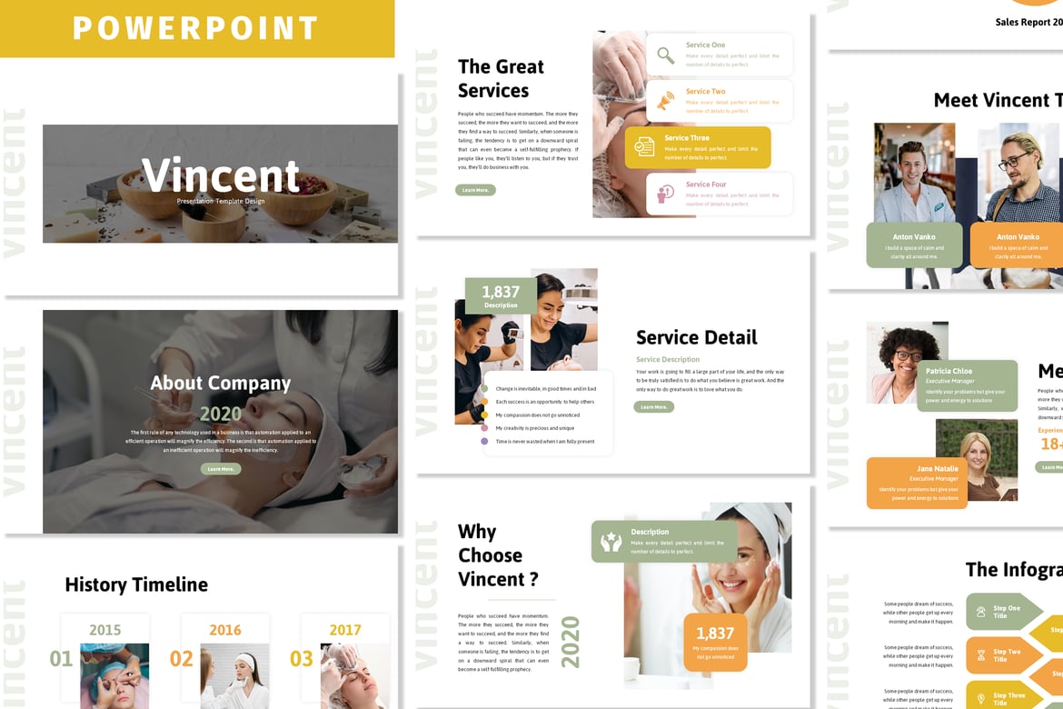 Vincent - Template Powerpoint Profesional untuk Presentasi Bisnis Anda