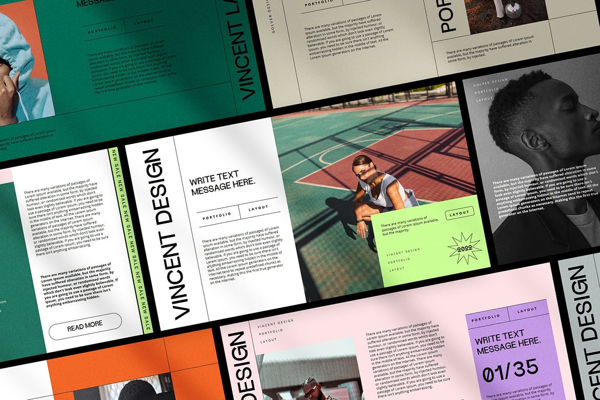 Vincent - Template Presentasi PowerPoint Retro yang Menarik