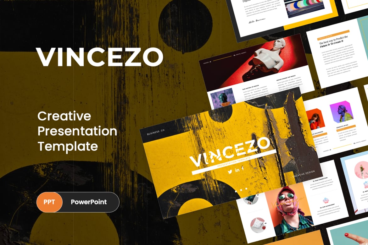 Vincezo - Template PowerPoint Kreatif untuk Presentasi Anda