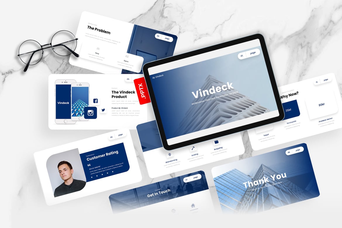 Vindeck – Template Presentasi PowerPoint untuk Pitch Deck yang Menarik