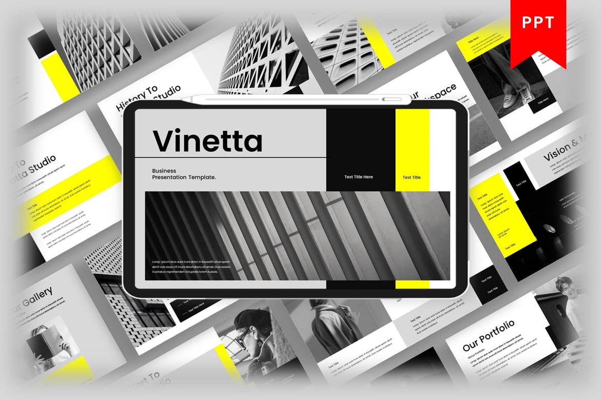 Vinetta - Template PowerPoint Bisnis Profesional