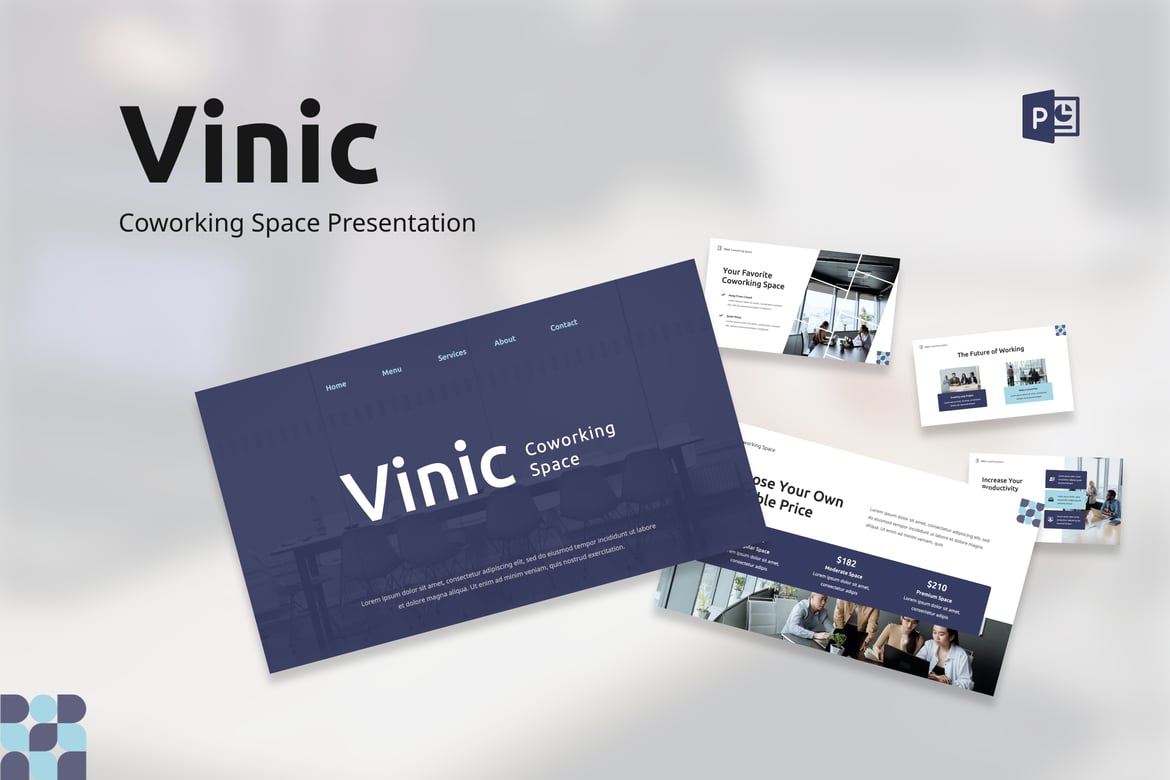 Template PowerPoint Vinic - Presentasi Ruang Kerja Bersama yang Menarik