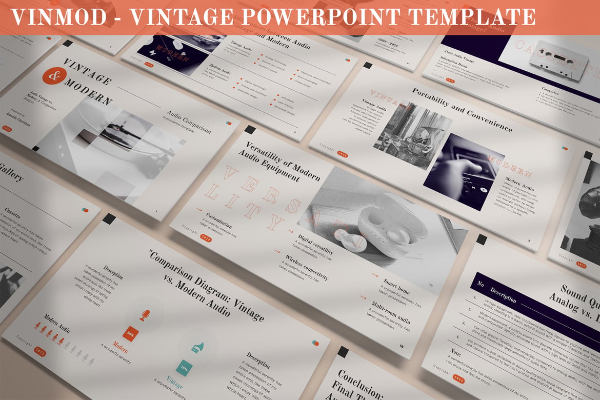 Vinmod - Template PowerPoint Vintage yang Menarik
