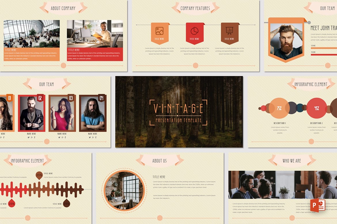 Template Presentasi PowerPoint Vintage yang Kreatif dan Menarik