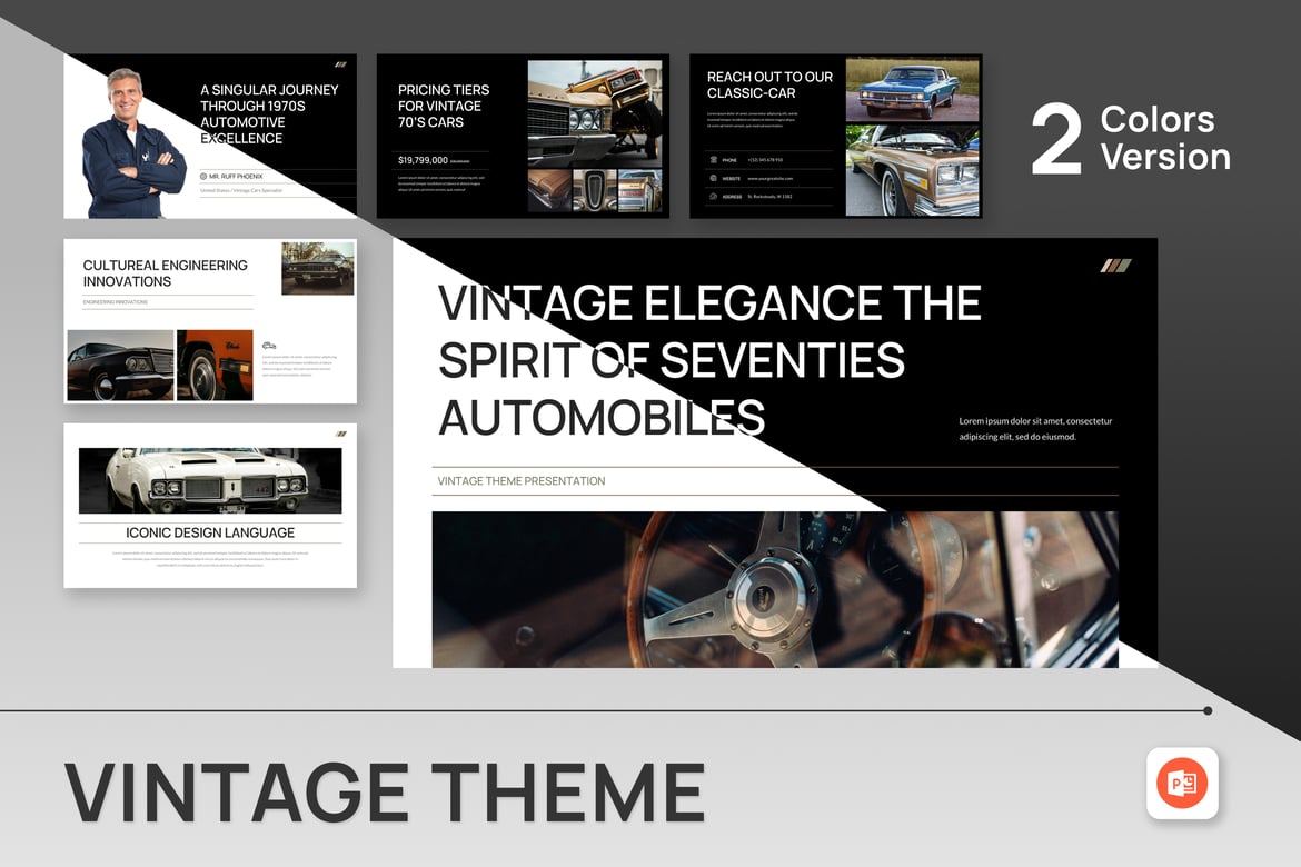 Template Presentasi PowerPoint Bergaya Vintage