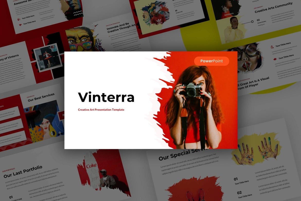 Vinterra - Template Presentasi Seni Kreatif PowerPoint