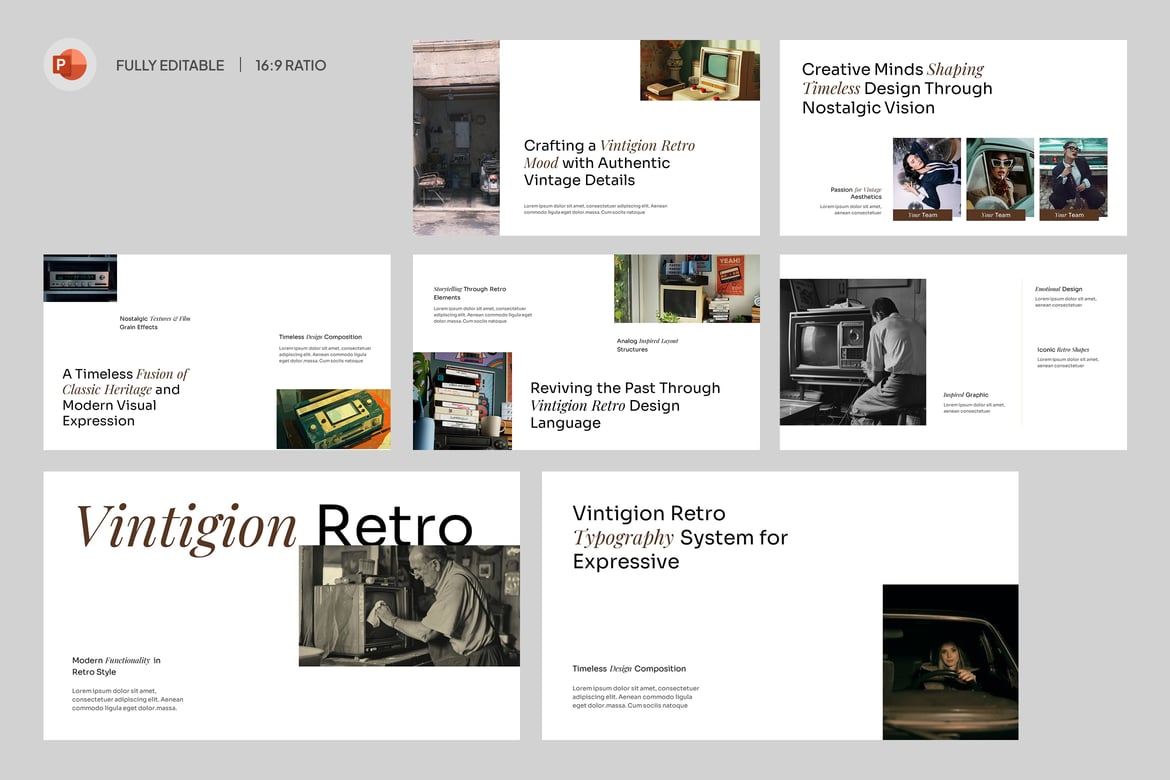 Template Presentasi Retro Vintigion - Elegan dan Nostalgia