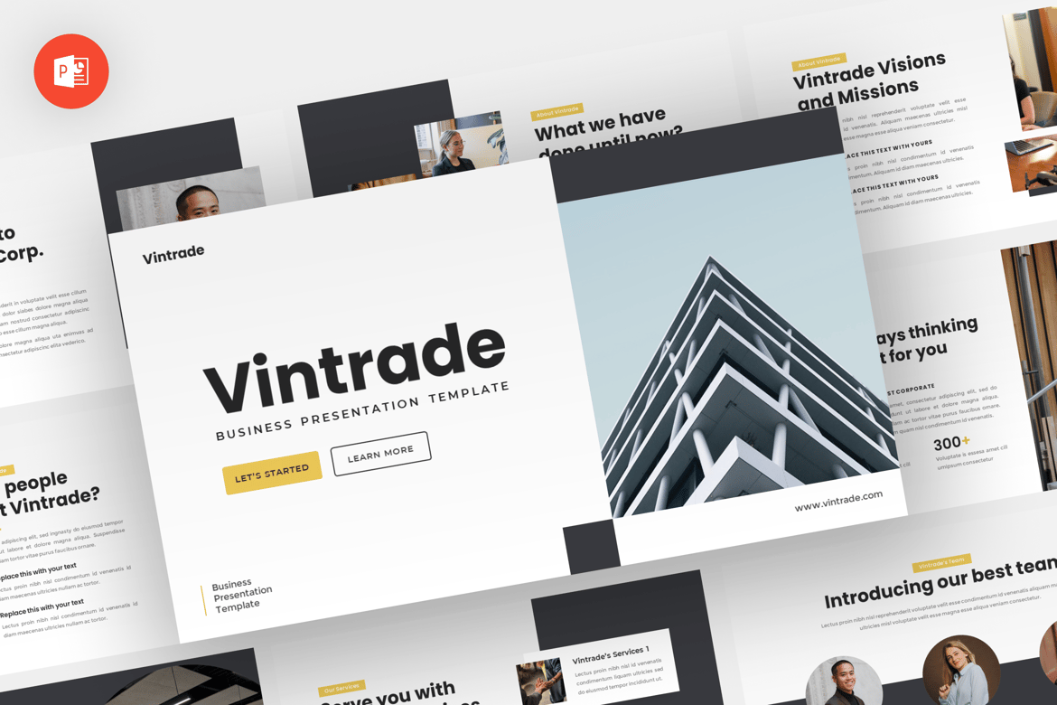 Vintrade - Template Powerpoint Bisnis Modern dan Profesional