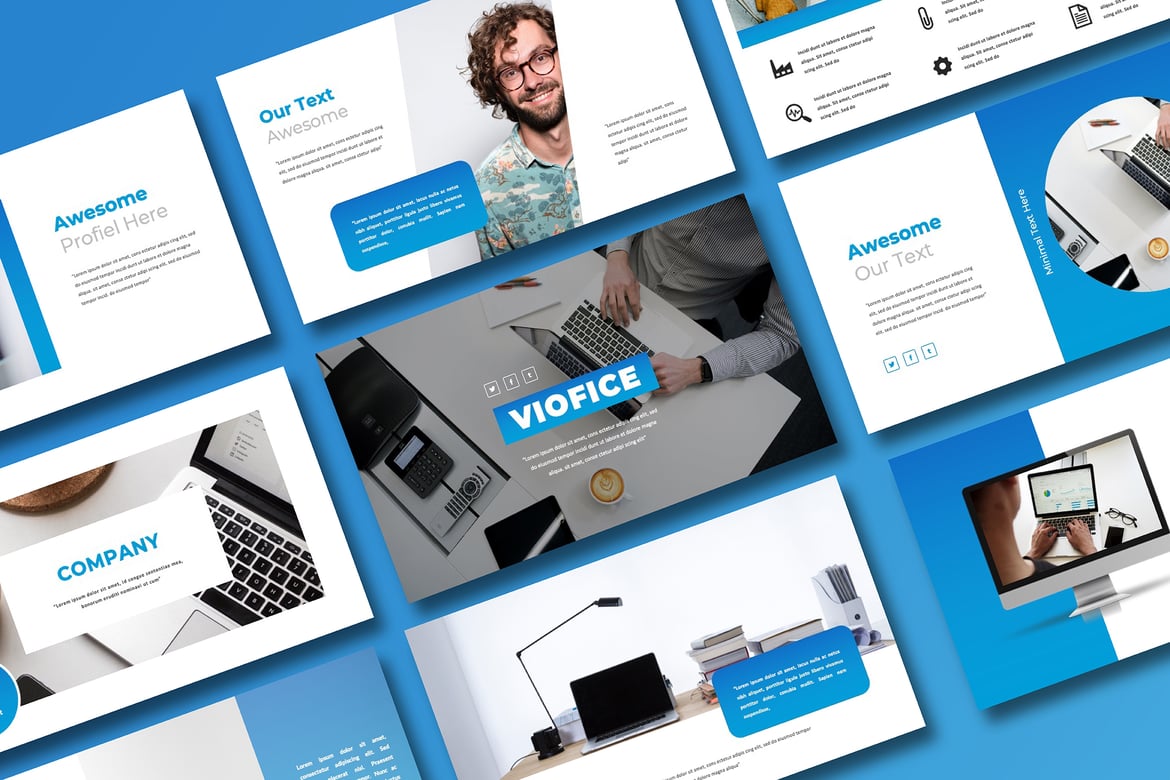 Template Presentasi PowerPoint Viofice untuk Pemasaran Bisnis yang Modern