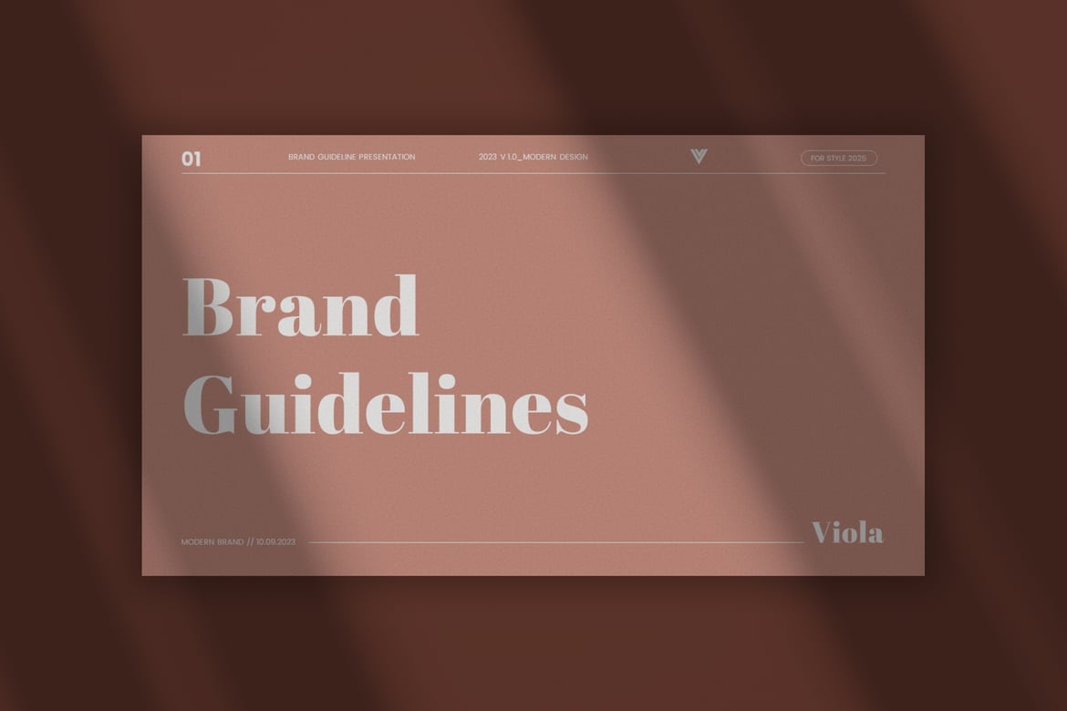 Template PowerPoint Panduan Merek Viola yang Minimalis dan Elegan