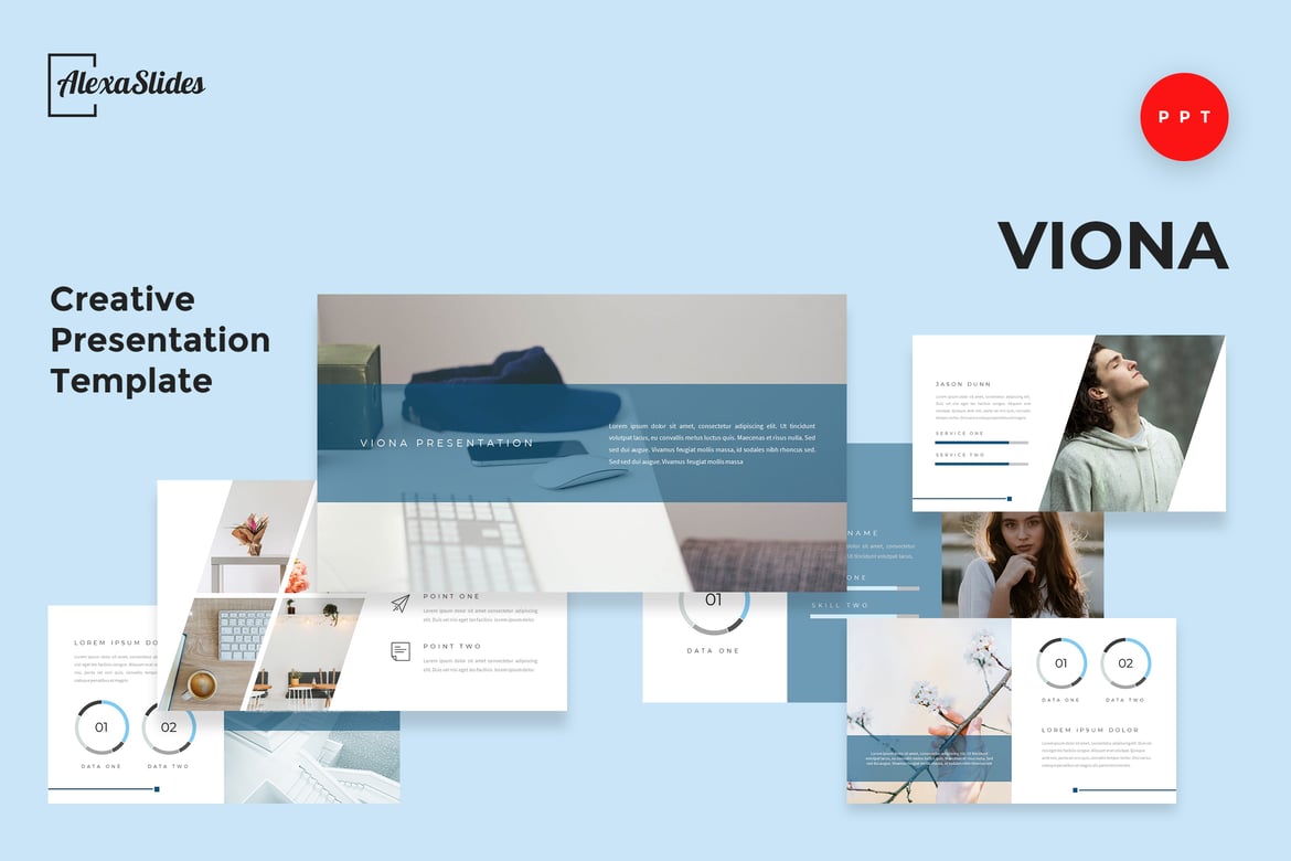 Viona - Template Powerpoint Kreatif yang Menarik