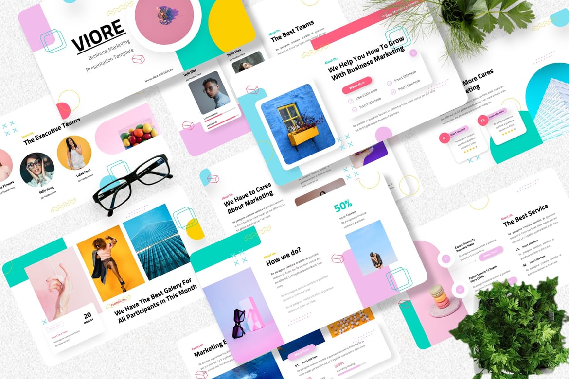 Template Powerpoint Pemasaran Viore - Solusi Presentasi Kreatif Anda
