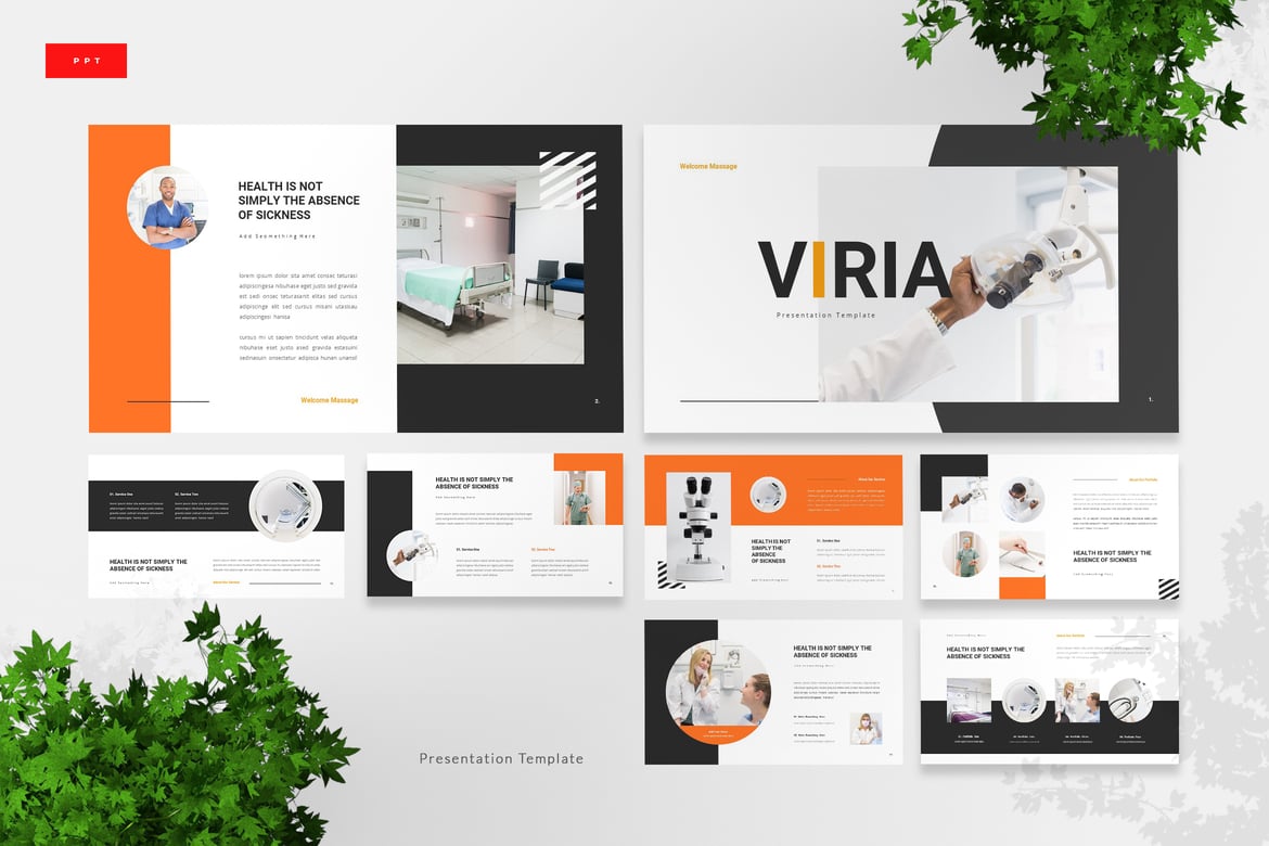 Template Presentasi PowerPoint Medis Viria yang Menarik dan Profesional