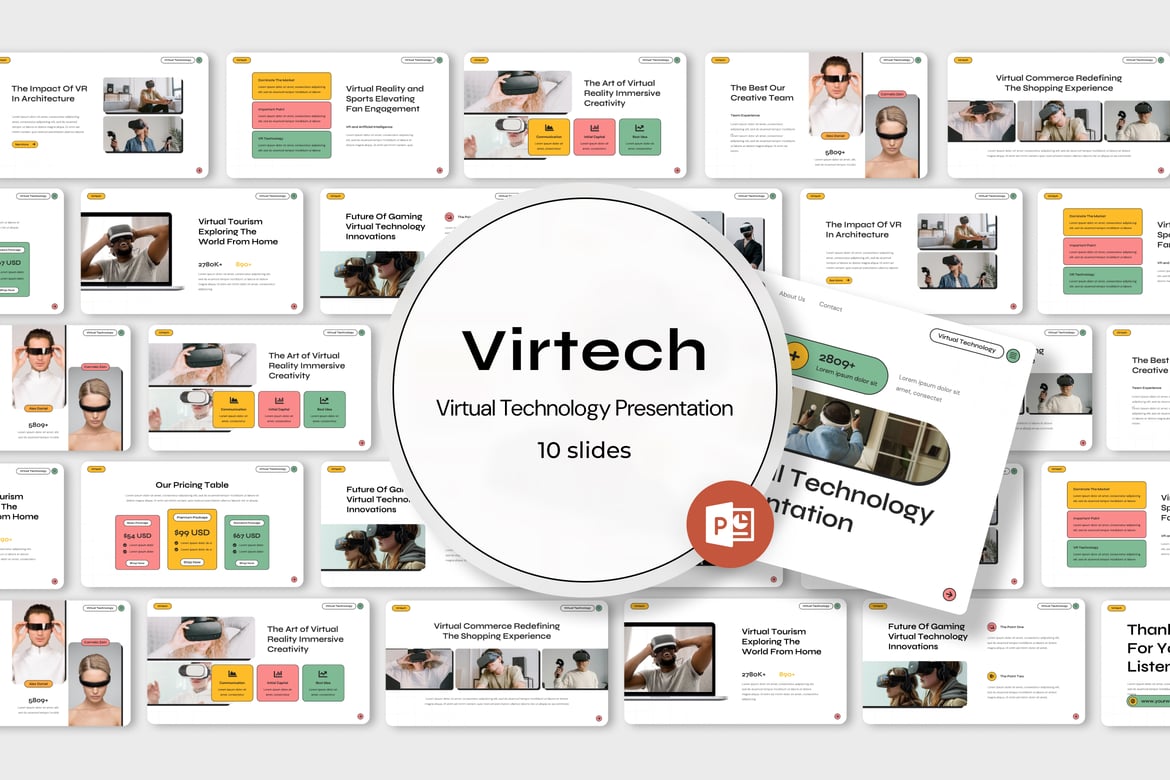 Virtech - Template Presentasi PowerPoint Virtual yang Memukau