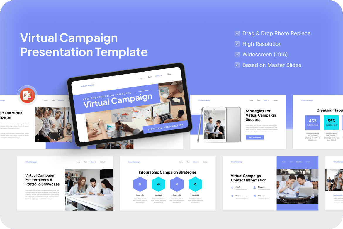 Template Presentasi Kampanye Virtual yang Menarik
