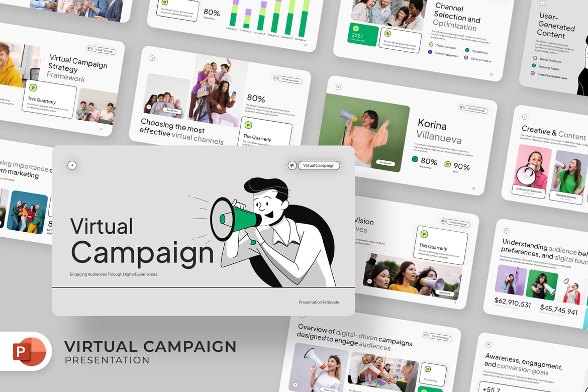 Template Presentasi Digital Kampanye Virtual yang Menarik