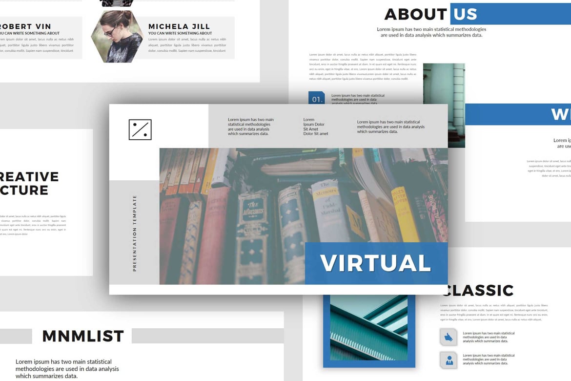 Template Presentasi PowerPoint Virtual yang Elegan dan Profesional