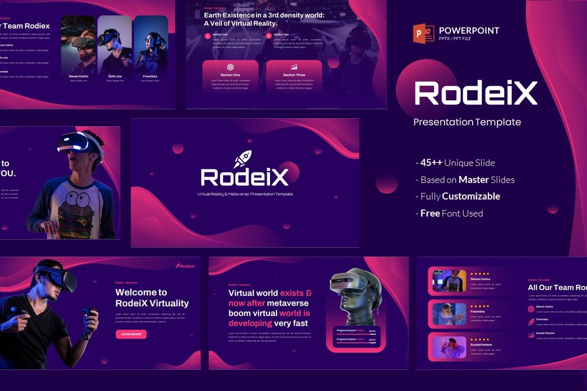 Template Powerpoint Realitas Virtual & Metaverse yang Modern dan Kreatif