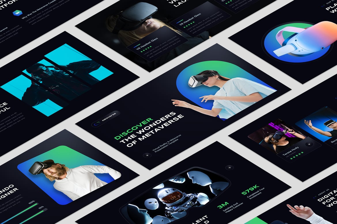 Template PowerPoint Realitas Virtual & Metaverse yang Menarik