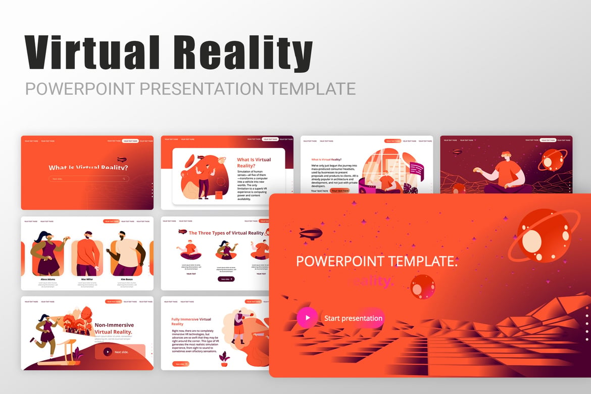 Template Presentasi PowerPoint Realitas Virtual yang Modern dan Menarik