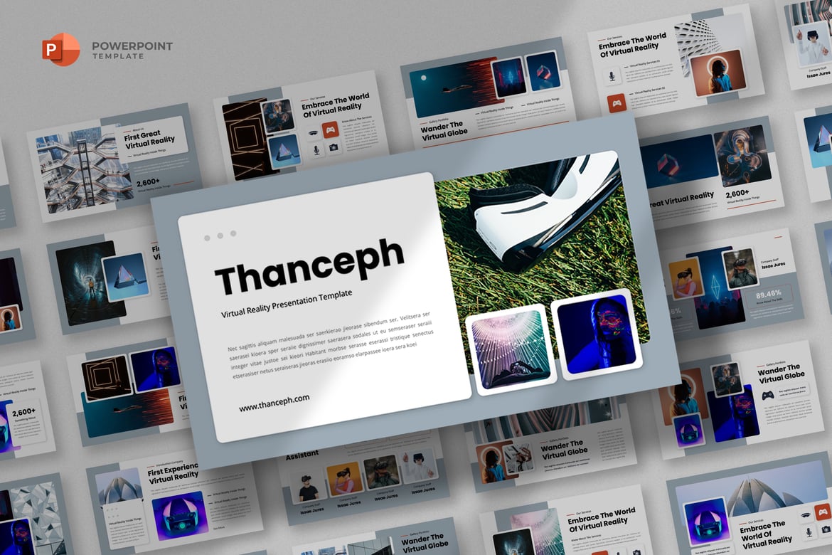 Template Powerpoint Realitas Virtual yang Futuristik dan Profesional