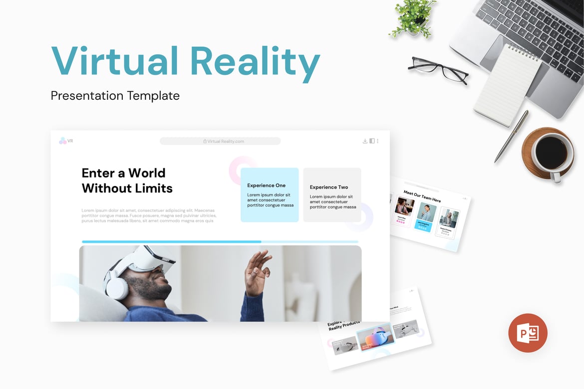 Template PowerPoint Realitas Virtual yang Futuristik