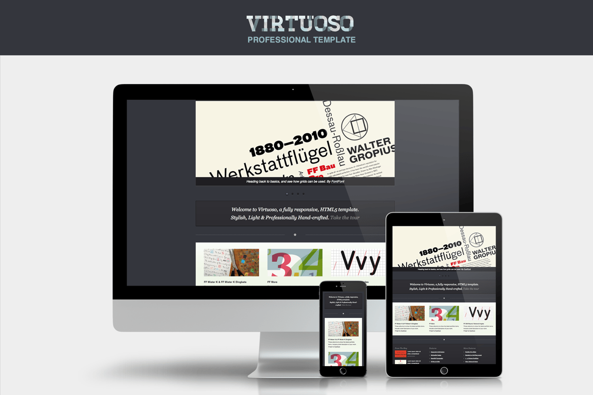 Template Web Virtuoso: Desain Minimalis Responsif untuk Proyek Anda