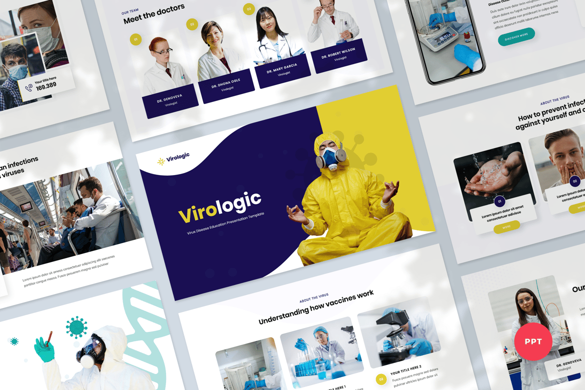 Template Presentasi PowerPoint Edukasi Penyakit Virus yang Menarik