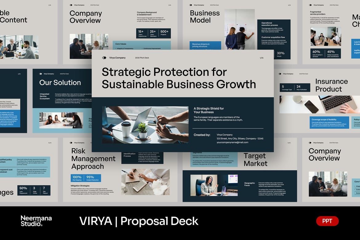 Virya - Template Presentasi Proposal Pemasaran PowerPoint yang Efektif