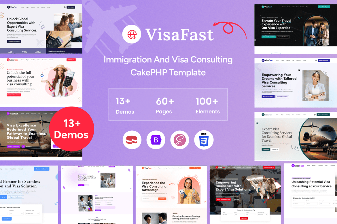 Visafast - Template Website CakePHP untuk Agensi Imigrasi dan Visa yang Modern