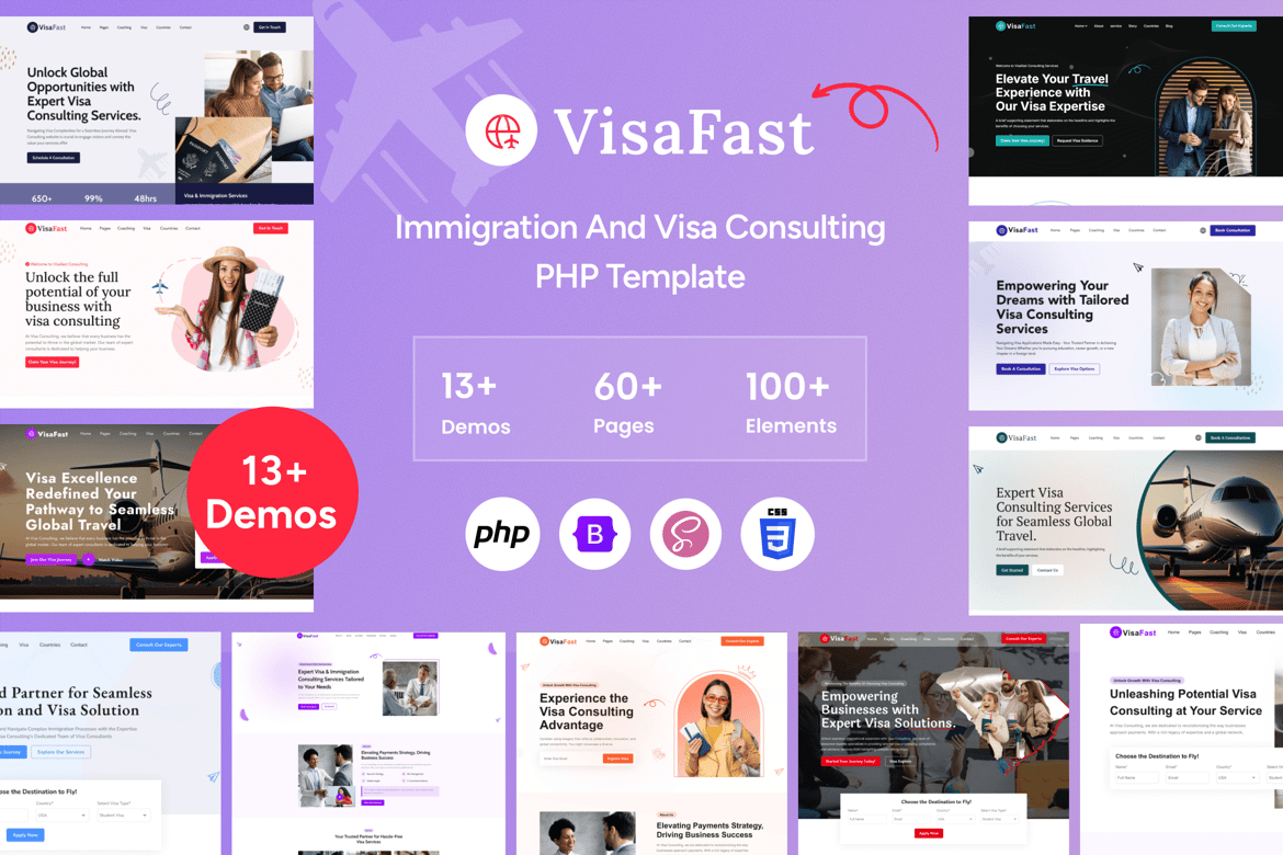 Visafast - Template Website Konsultasi Imigrasi dan Visa yang Profesional